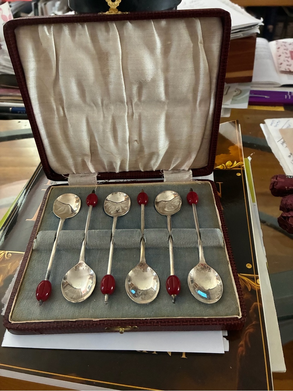Vintage Sugar Spoon Set in the case
